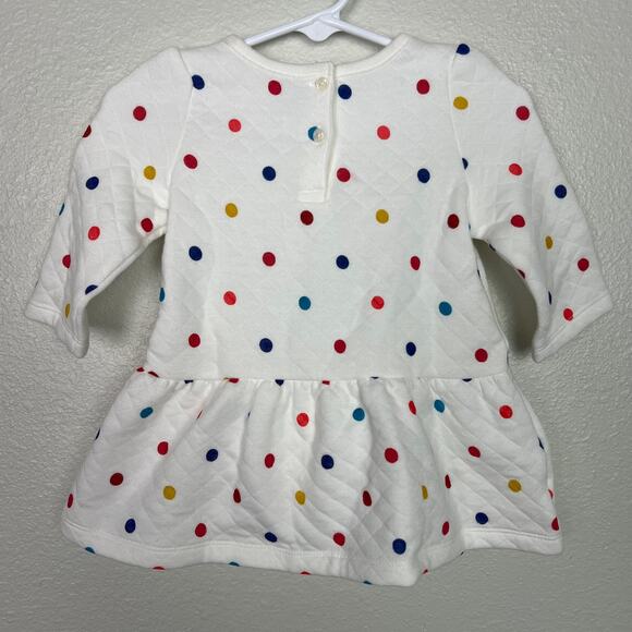 Baby Gap NWT 3-6 months Quilted Dot Dress Bloomers Long Sleeves Rainbow Dots‎ - Picture 7 of 11